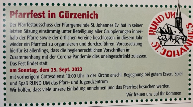2022 0925 Pfarfest Gürzenich